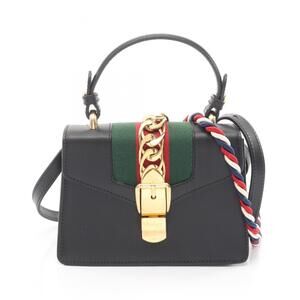 GUCCI Black Leather Sylvie Bag